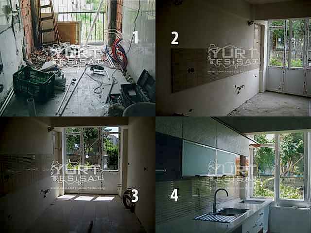 komple tadilat yapılan daire öncesi ve sonrası