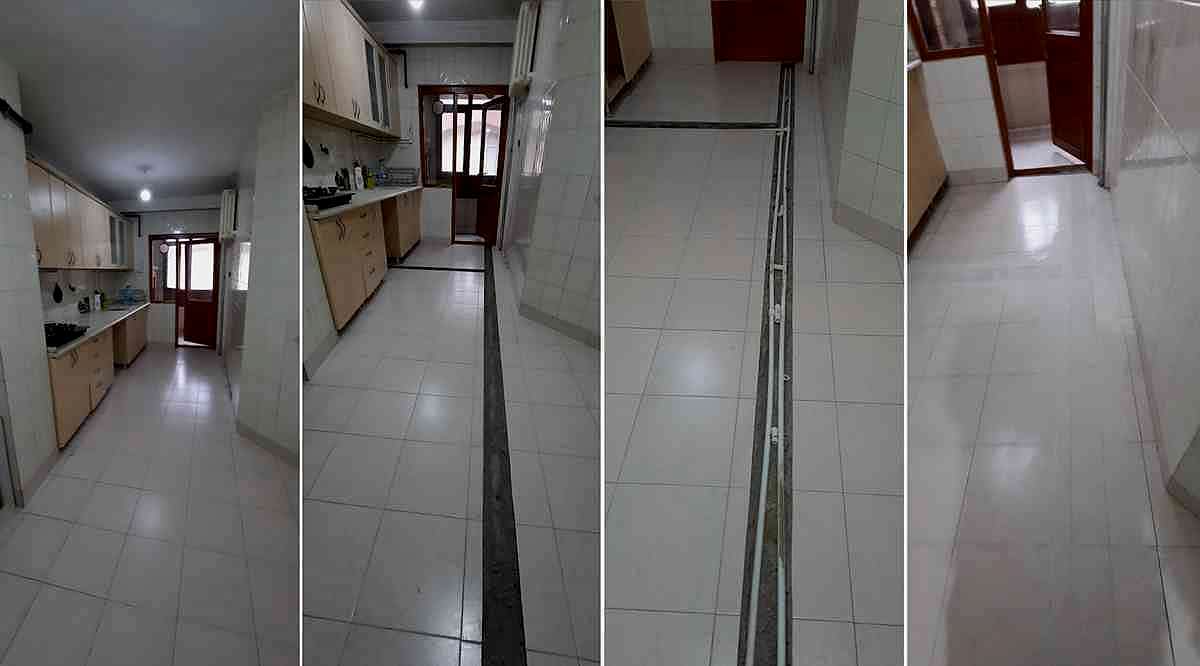 tesisatçı tarafından plastik boru ile yenilenmiş su tesisatı